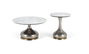 GINER Y COLOMER Lot de 2 tables basses avec plateau en marbre circulaire